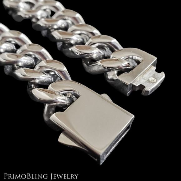 Box Clasp Cuban Link Necklace & Bracelet Set - Picture 4 of 4